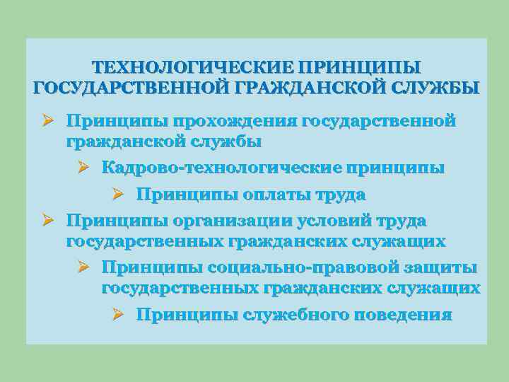 Принципы государственной службы. Принципы прохождения государственной гражданской службы. Принцип гражданской службы и государственной службы. Технологические принципы. Принципы организации государственной гражданской службы.