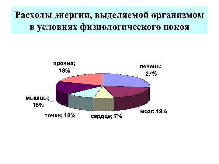 Расходы энергии, выделяемой организмом в условиях физиологического покоя 