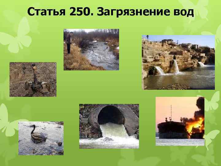 Статья 250. Загрязнение вод 