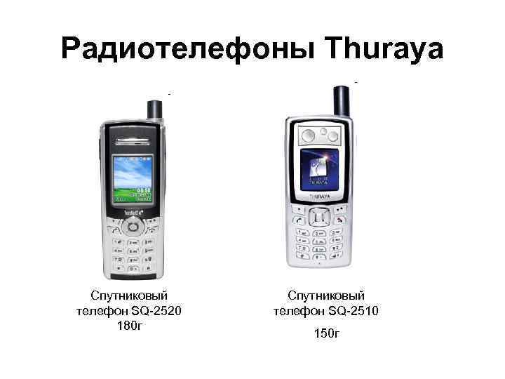 Радиотелефоны Thuraya Спутниковый телефон SQ-2520 180 г Спутниковый телефон SQ-2510 150 г 