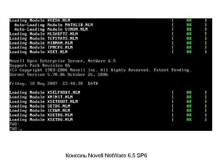 Консоль Novell Net. Ware 6. 5 SP 6 