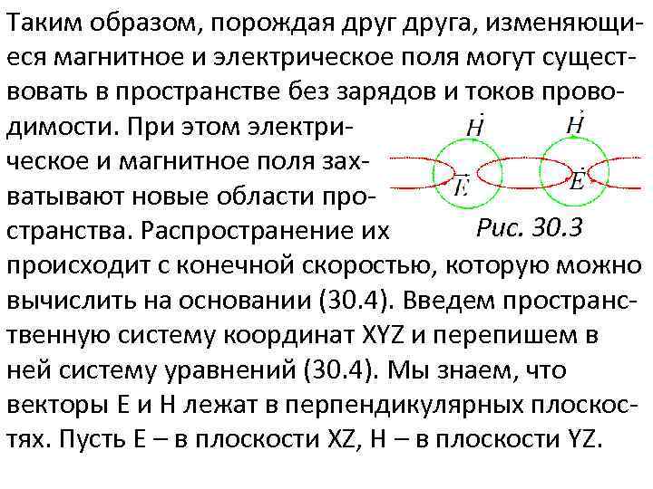 Таким образом, порождая друга, изменяющиеся магнитное и электрическое поля могут существовать в пространстве без