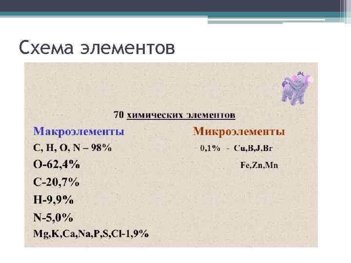 Схема элементов 
