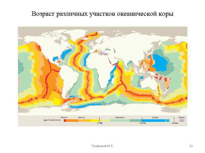 Возраст различных участков океанической коры Трофимов М. Е. 11 