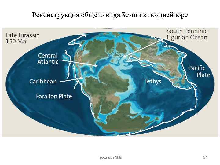 Реконструкция общего вида Земли в поздней юре Трофимов М. Е. 17 