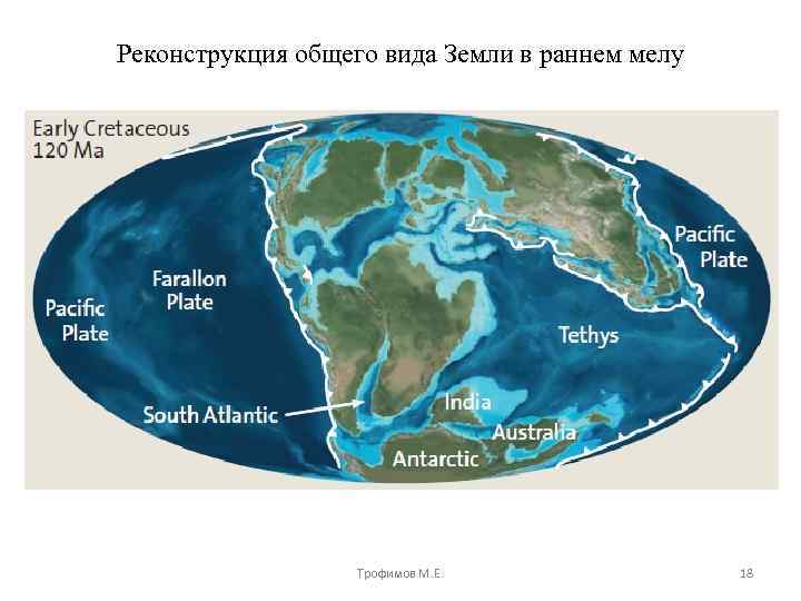 Реконструкция общего вида Земли в раннем мелу Трофимов М. Е. 18 