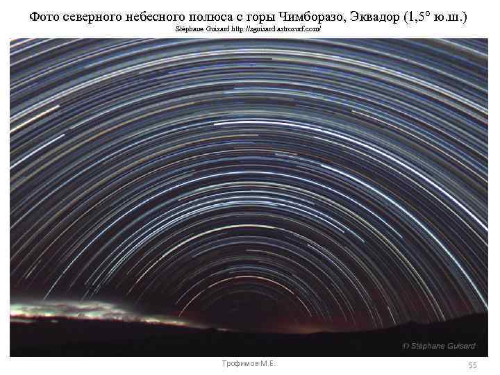 Фото северного небесного полюса с горы Чимборазо, Эквадор (1, 5° ю. ш. ) Stéphane