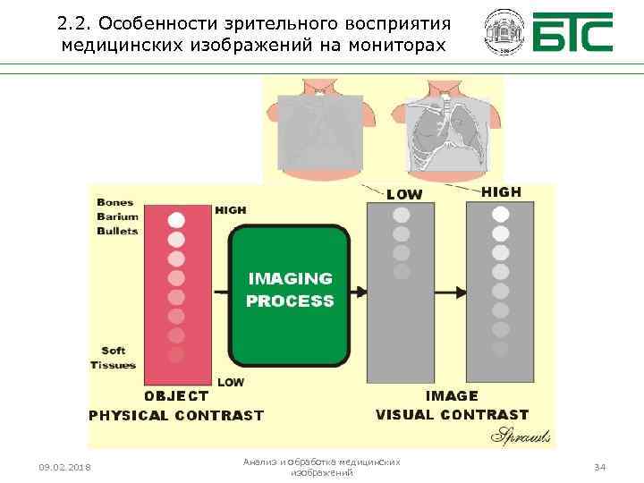 2. 2. Особенности зрительного восприятия медицинских изображений на мониторах 09. 02. 2018 Анализ и