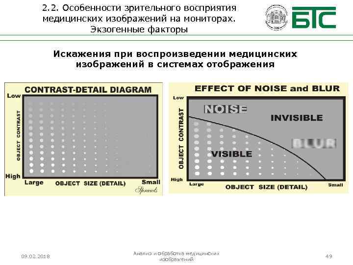 2. 2. Особенности зрительного восприятия медицинских изображений на мониторах. Экзогенные факторы Искажения при воспроизведении