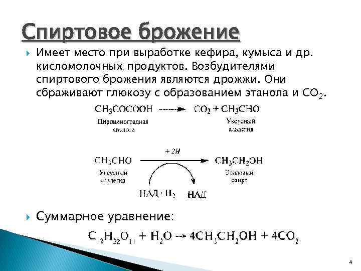 Технологическая схема спиртового брожения