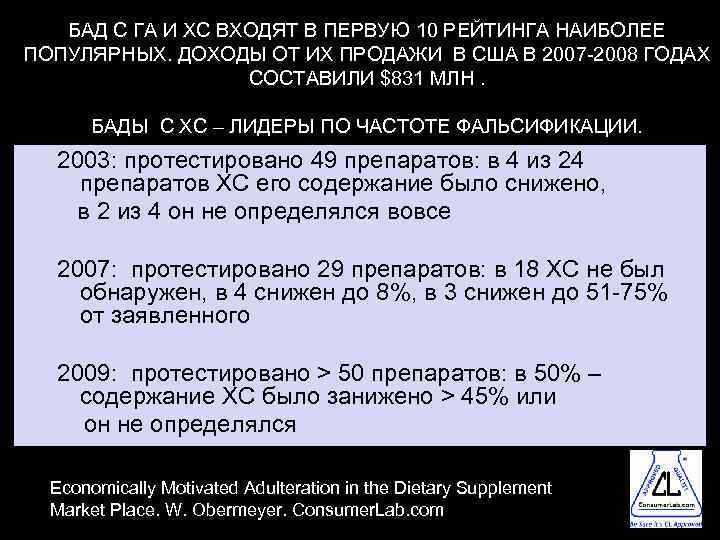 БАД С ГА И ХС ВХОДЯТ В ПЕРВУЮ 10 РЕЙТИНГА НАИБОЛЕЕ ПОПУЛЯРНЫХ. ДОХОДЫ ОТ