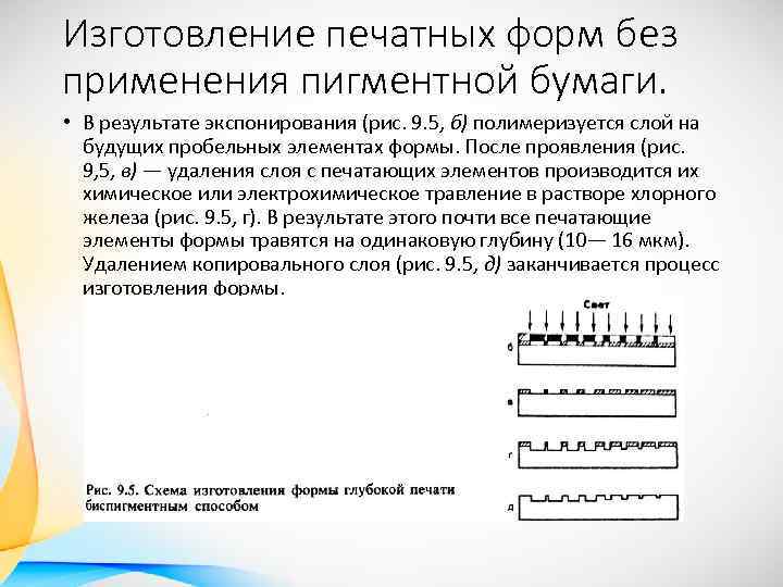 Изготовление печатных форм без применения пигментной бумаги. • В результате экспонирования (рис. 9. 5,