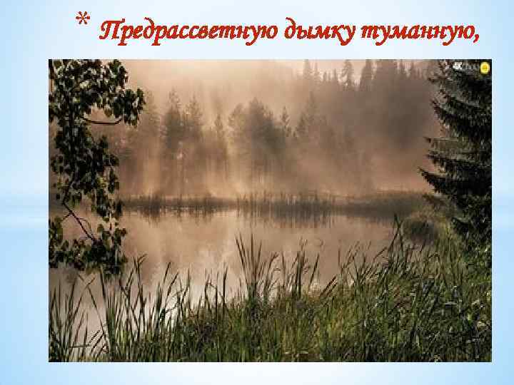 * Предрассветную дымку туманную, 