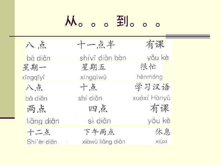 从。。。到。。。 