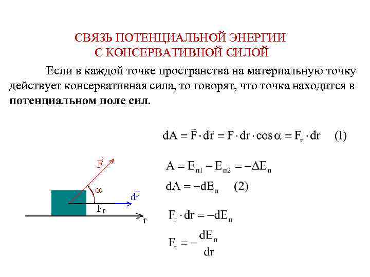 Потенциальная энергия консервативных сил