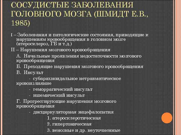 Признаки заболевание головного мозга. Классификация заболеваний головного мозга.