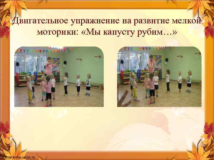 Двигательное упражнение на развитие мелкой моторики: «Мы капусту рубим…» 