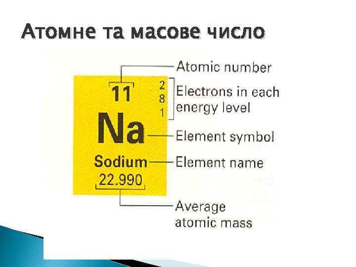 Атомне та масове число 