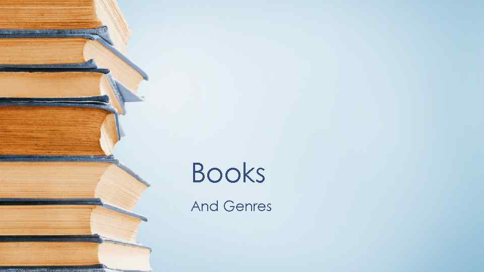 Books And Genres 