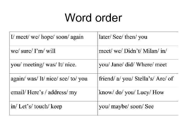Word order 