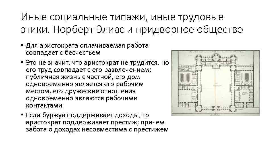 Иные социальные типажи, иные трудовые этики. Норберт Элиас и придворное общество • Для аристократа