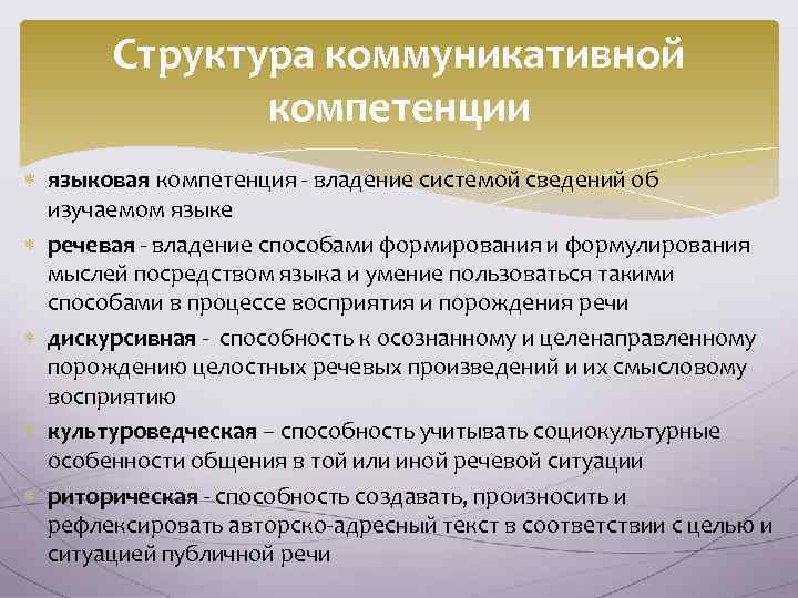 Языковая компетенция учащихся