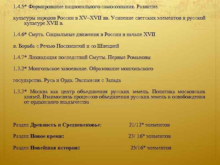 1. 4. 5* Формирование национального самосознания. Развитие культуры народов России в XV–XVII вв. Усиление