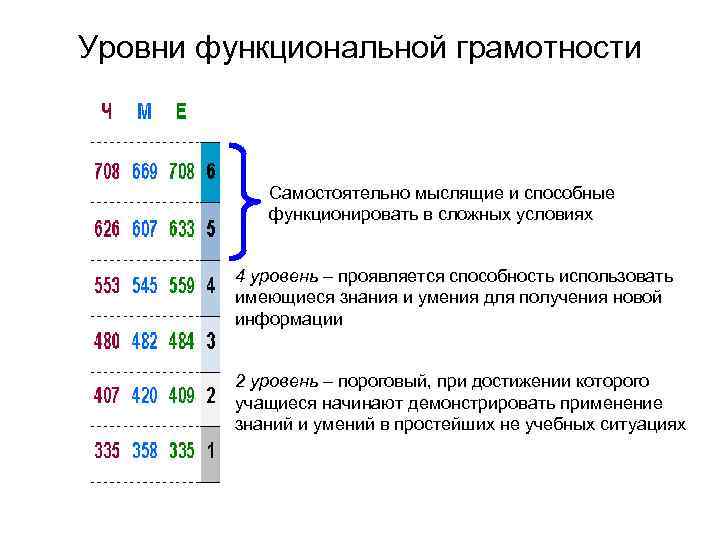 Уровни функциональной грамотности Самостоятельно мыслящие и способные функционировать в сложных условиях 4 уровень –