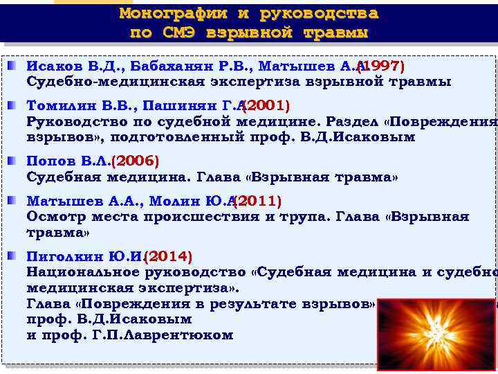Монографии и руководства по СМЭ взрывной травмы Исаков В. Д. , Бабаханян Р. В.