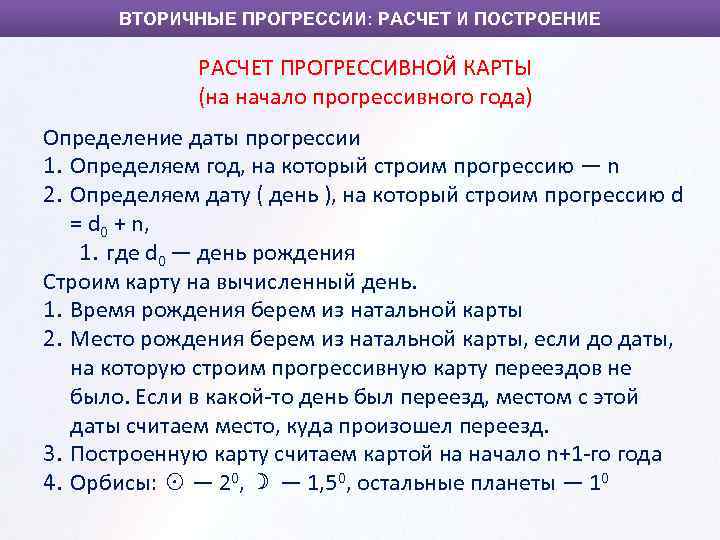 Натальная карта прогрессии рассчитать