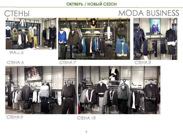 ОКТЯБРЬ / НОВЫЙ СЕЗОН MODA BUSINESS СТЕНЫ СТЕНА 6 СТЕНА 9 СТЕНА 7 СТЕНА