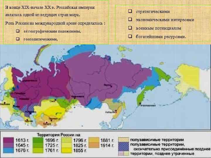 В конце XIX-начале XX в. Российская империя являлась одной из ведущих стран мира. Роль