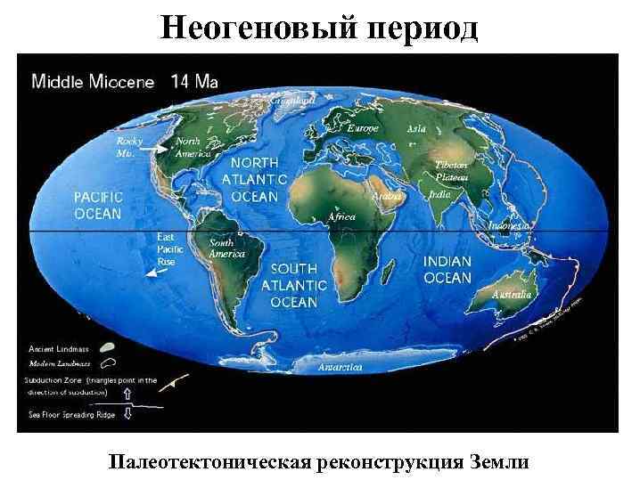 Неогеновый период Палеотектоническая реконструкция Земли 