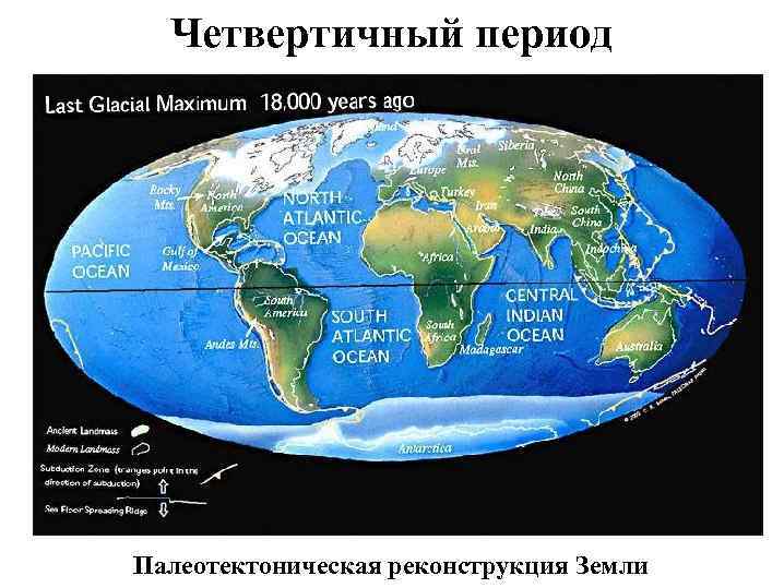 Четвертичный период Палеотектоническая реконструкция Земли 