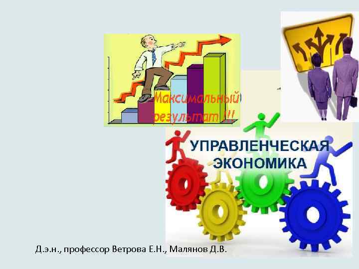 Д. э. н. , профессор Ветрова Е. Н. , Малянов Д. В. 
