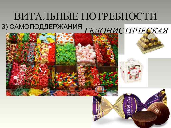 ВИТАЛЬНЫЕ ПОТРЕБНОСТИ 3) САМОПОДДЕРЖАНИЯ ГЕДОНИСТИЧЕСКАЯ 