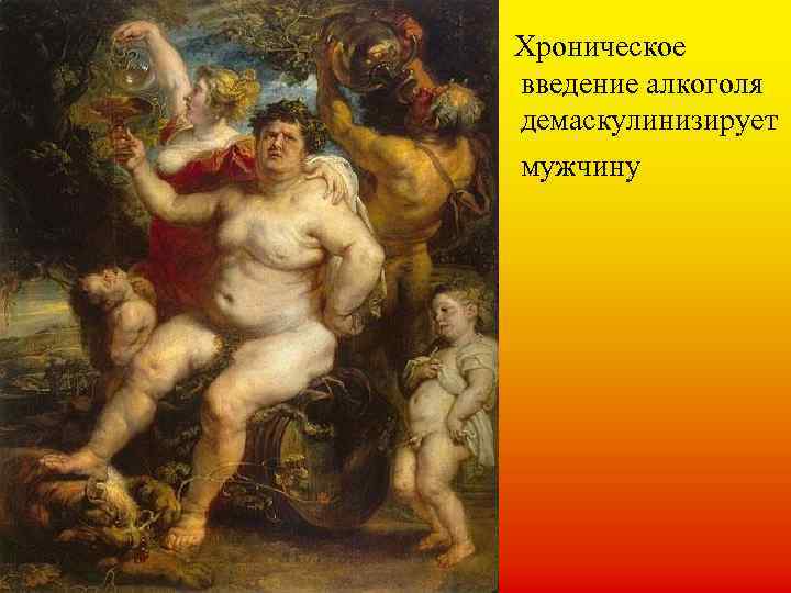 Хроническое введение алкоголя демаскулинизирует мужчину 