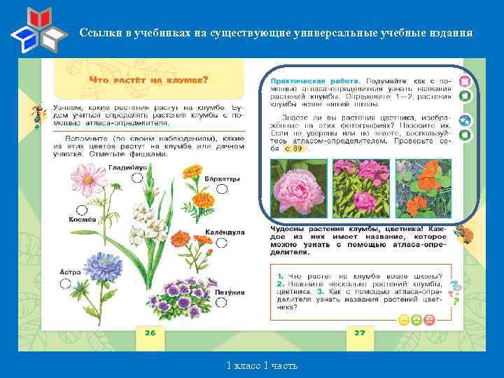 Ссылки в учебниках на существующие универсальные учебные издания 1 класс 1 часть 