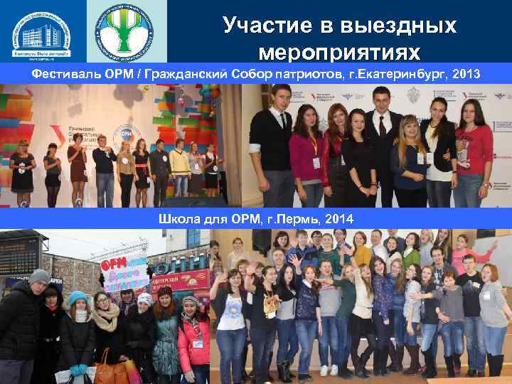Участие в выездных мероприятиях Фестиваль ОРМ / Гражданский Собор патриотов, г. Екатеринбург, 2013 Школа