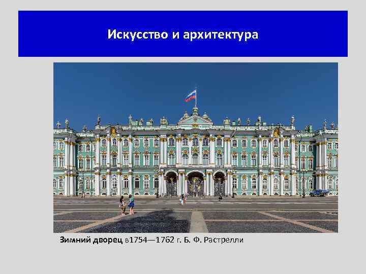 Искусство и архитектура Зимний дворец в 1754— 1762 г. Б. Ф. Растрелли 