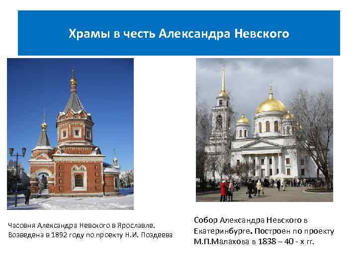 Храмы в честь Александра Невского Часовня Александра Невского в Ярославле. Возведена в 1892 году