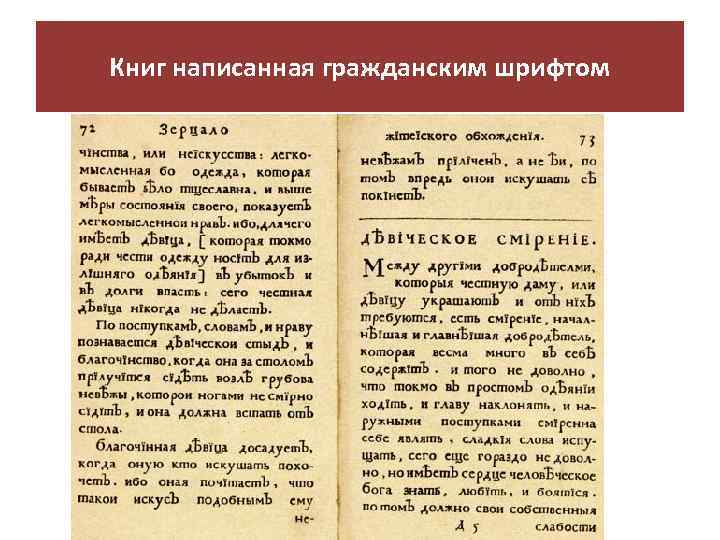 Книг написанная гражданским шрифтом 