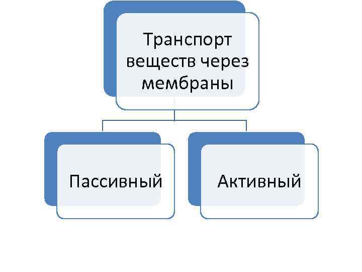 Транспорт веществ через мембраны Пассивный Активный 