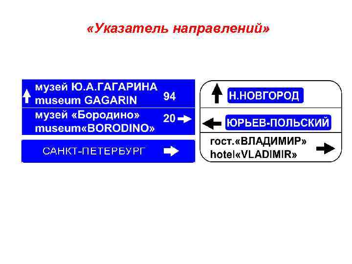  «Указатель направлений» 