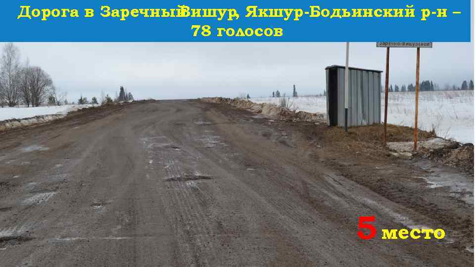 Дорога в Заречный Вишур, Якшур-Бодьинский р-н – 78 голосов 5 место 