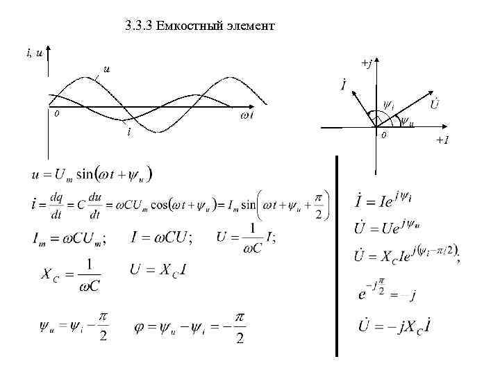 3. 3. 3 Емкостный элемент i, u +j u 0 i 0 +1 