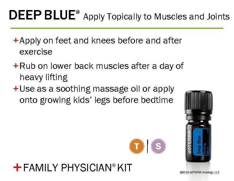 DEEP BLUE ® Apply Topically to Muscles and Joints + Apply on feet and