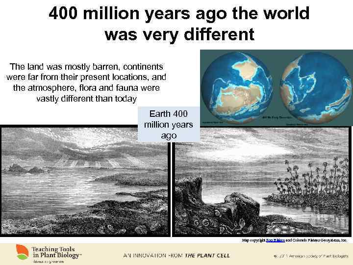 400 million years ago the world was very different The land was mostly barren,