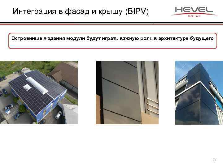 Интеграция в фасад и крышу (BIPV) Встроенные в здания модули будут играть важную роль