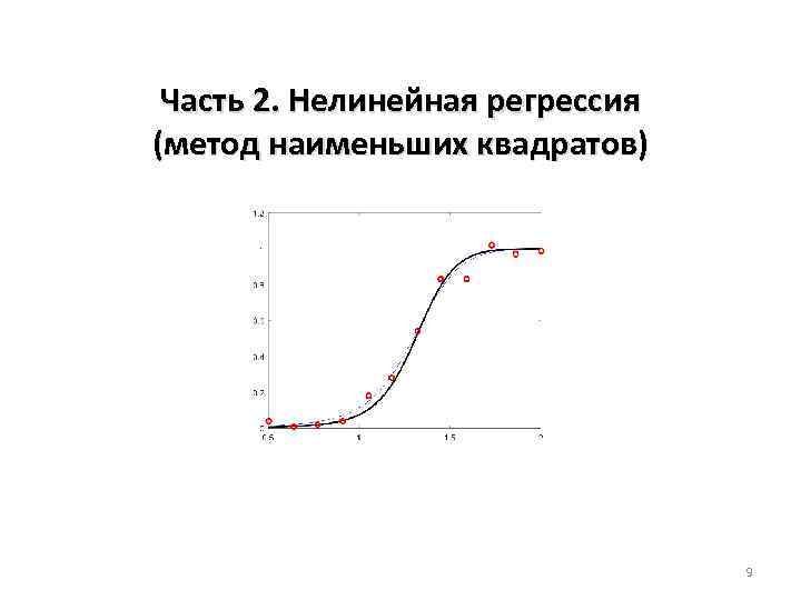 Часть 2. Нелинейная регрессия (метод наименьших квадратов) 9 
